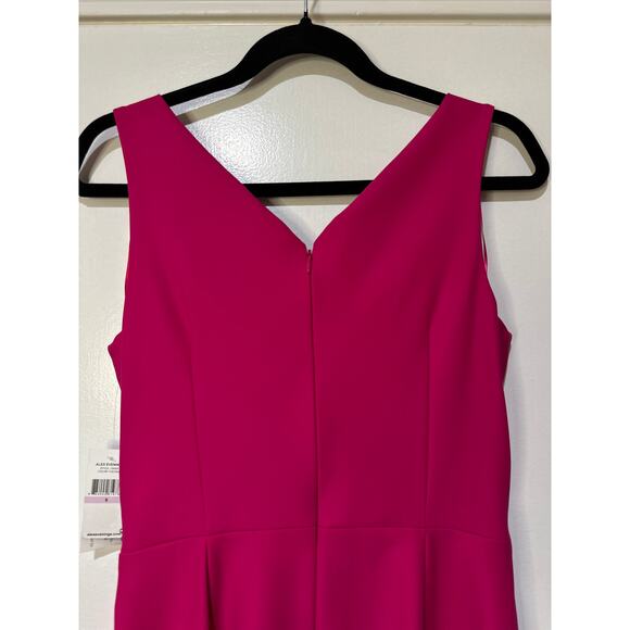 Alex Evenings Side Ruched Cocktail Dress Fuschia Sz. 6 NWT Embellished Faux Wrap - Picture 10 of 12